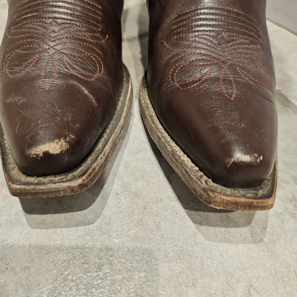 Western Brown Cowboy Tall Boots J.B Dillon Pointed Toe - Picture 6 of 13